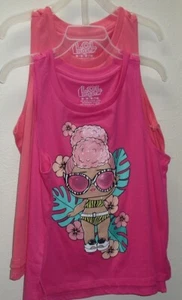 L.O.L. Surprise Girls 2 Pack Tank Tops ~ Size M 7/8 ~ Pink Road Trip - Picture 1 of 4