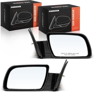A-Premium Pair (2) Driver & Passenger Side Manual Door Mirror - Black - Picture 1 of 8