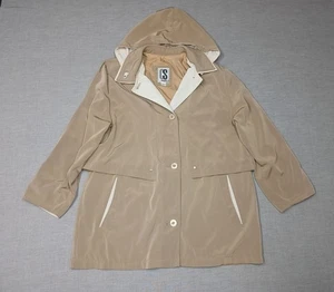 CS Signature Hooded Anorak Jacket Large Khaki Brown Soft Lined Adjustable Fit - Picture 1 of 7