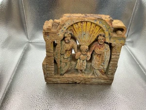 Antique 1800s Italian Wood Carving Religious Relief HOLY FAMILY Sculpture - Picture 1 of 6