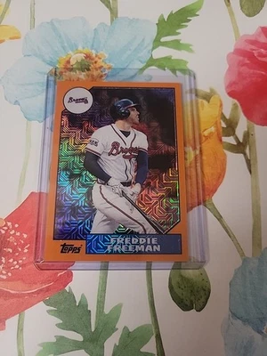 2017 Topps Continuity Program Freddie Freeman Orange Mojo /75 SP - Image 1 of 2