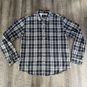 Stussy Hemd Herren XL blau weiß kariert Button Down Langarm Streetwear - Bild 1 von 6