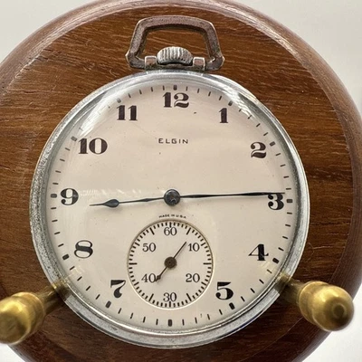 1922 Elgin Grade 303 12S Model 3 7 Jewels Pocket Watch RUNS - Image 1 of 4