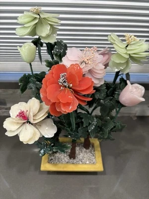 Árbol flor bonsái ágata jade mediados de siglo MCM retro vintage Foto 1 de 4