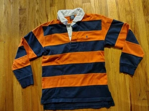 Polo Ralph Lauren para niños manga larga, naranja/azul marino, 10/12, 100 % algodón - Imagen 1 de 2