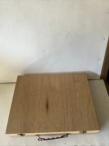 Valigetta tavolozza pittori artisti in legno scatola da viaggio coda di rondine 17 x 13 x 4 - Foto 1 di 5