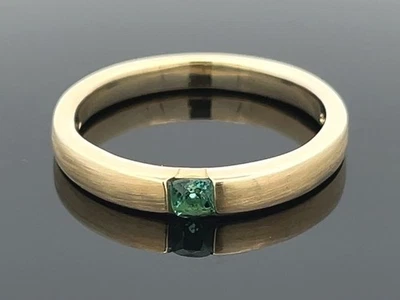 RING GR.18 (CA. 56) AUS 375/-GELBGOLD MIT TURMALIN FACETTENREICH SCHMUCKJAGD - Bild 1 von 3