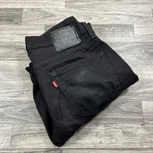 LEVI'S 511 Straight Leg Mid Rise Black Denim Jeans Men's Size W 32 L 30 - Picture 1 of 11