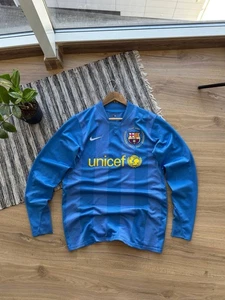 CAMISETA DE PORTERO BARCELONA NIKE CAMP NOU 2007 2008 CAMISETA AZUL EDICIÓN JUGADOR - Imagen 1 de 10