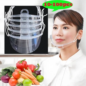 10pcs Transparent Mask Anti-fog Catering Hotel Chef Waiter Mask - Picture 1 of 12