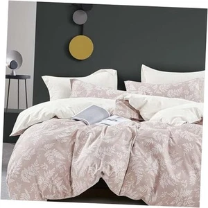 100 % natürliche Baumwolle 3 Stck. Queen Bettbezug Queen (90"×90") Botanisch-Staubrosa - Bild 1 von 8