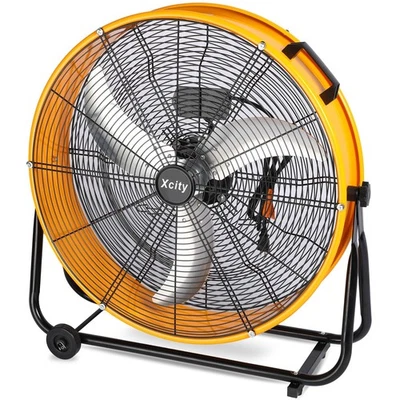 Ventilador de tambor de metal de 24 pulgadas, ventilador de piso industrial de alta velocidad máximo 8700 CFM con... Foto 1 de 4