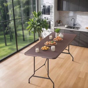 6ft Portable Plastic Picnic Table with Handle Fold in Half for Party  Dining - Picture 1 of 24