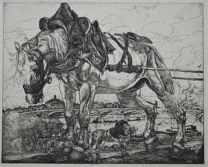 Pieter DUPONT (1870-1911) Ackergaul Radierung - Bild 1 von 8
