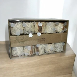 Pier 1 Imports Garden Lights Rattan With Pearl Accent's String 10 New - Picture 1 of 5