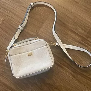 MK white pebble leather mini bag adjustable strap crossbody satchel - Picture 1 of 16