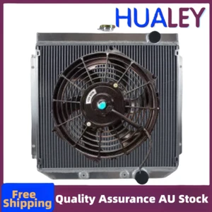Aluminum Radiator+Fan For Ford Falcon XR XT XW XY Windsor Engine 289 302 351 AT - Picture 1 of 8