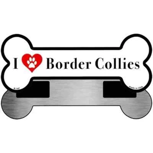 Love Border Collies 3.5"x9" Bone Magnet Fridge Refrigerator Kitchen for Home - Picture 1 of 1