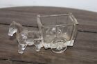 Vintage HORSE & CART Glass Candy Container