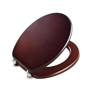 Showerdrape Rio Mahogany Finish Toilet Seat With Stainless steel hinge - Picture 1 of 3