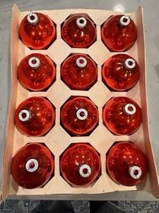 Vintage Marathon Franke Glaskugel Ornamente 12er Set rot - Bild 1 von 4