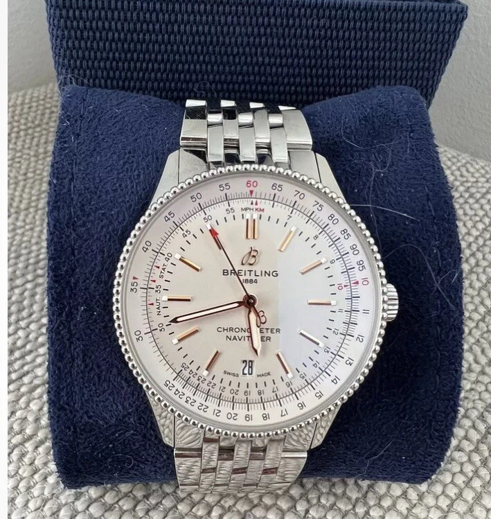 Breitling Navitimer Automatic 41 Rarely Worn Box Papers Stainless Steel Bands - image 1 of 4