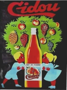 Póster Original Vintage SIDRA DE MANZANA NIÑOS FRANCESES AMOR c.1945 - Imagen 1 de 1
