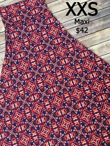 XXS MAXI Skirt LULAROE ~ ORANGE & ROYAL BLUE PATTERN~ Sizes 00-0; Slinky Fabric - Picture 1 of 3