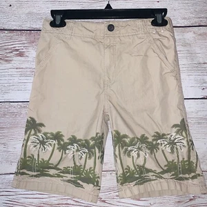 GYMBOREE BOYS KHAKI NAVY PALM TREE EMBROIDERED SHORTS SIZE 10 - Picture 1 of 4