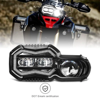 LED Headlight Assembly DRL High Low Beam For BMW F650GS F800GS Adv F800R F700GS - Image 1 of 4