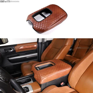 Custom Fit For 2007-2021 Tundra Center Conosle Cover PU Leather Armrest Cushion - Picture 1 of 14