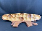 Wooden Carved Mancala Sungka Wood Game Board Hand Painted.