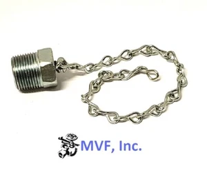 1" Threaded (NPT) Solid Hex Pipe Plug A105 Forged Steel w/ Jack Chain 010er93 - Picture 1 of 5