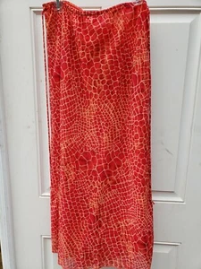 Clio Petites Size PL Orange  Print Long Skirt - Picture 1 of 4