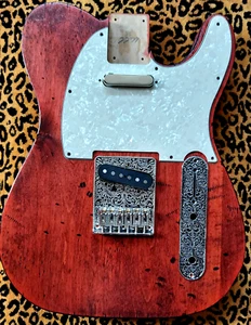 telecaster tele body deep red Alder barncaster US spec relic rustic aged - Picture 1 of 24