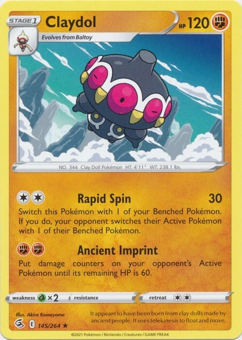 Claydol 145/264 Rare Fusion Strike Pokemon TCG - Image 1 of 1