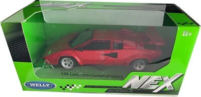 Lamborghini Countach LP 5000S in red, 1:24 scale diecast model from Welly, 24112 - Image 1 of 4