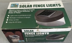 4 Solar Powered Deck Fence Wall Patio Outdoor Path Dusk to Dawn Lights LED Lamps - Picture 1 of 5