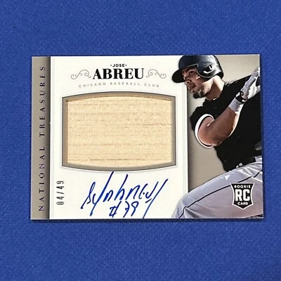 2014 Panini National Treasures Jose Abreu Rookie Bat Auto Purple /49 WhiteSox Rc - Image 1 of 2