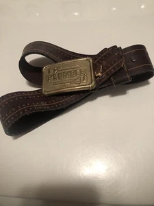 Vintage 70s Plumber Pipe Wrench Solid Brass Belt Buckle Baron 1978 6025 Elk Pin - Picture 1 of 8