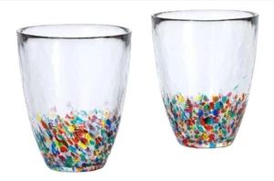 Aomori Tsugaru Vidoro Japanese Tumbler Glass 300ml 2-Pieces Set Nebuta Pattern - Picture 1 of 6