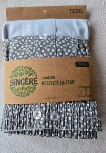 2 caleçons gris à fleurs et bleu taille 6/XXL marque Sincère Label Oeko-Tex - Imagen 1 de 4