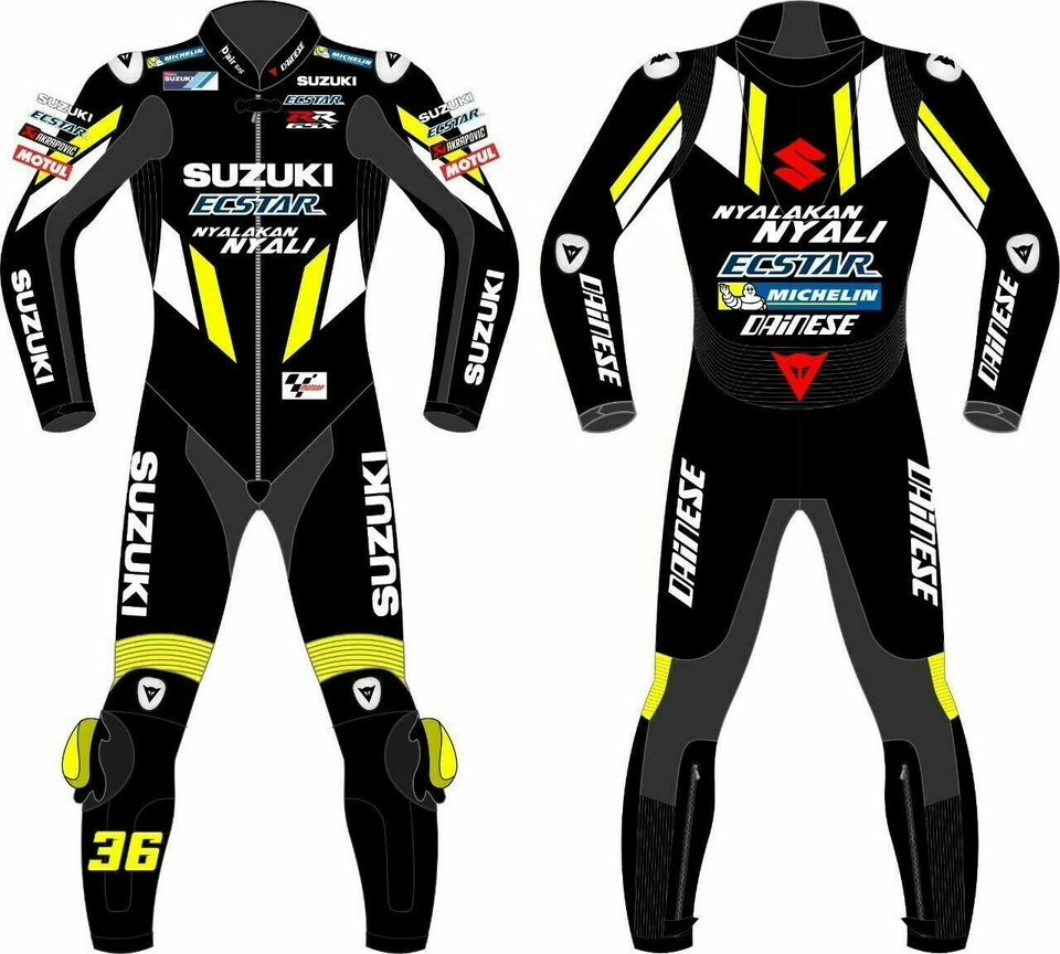 Suzuki GSXR Hommes Moto Combinaison Cuir Veste Pantalon Racer Armour protection - Photo 1/3