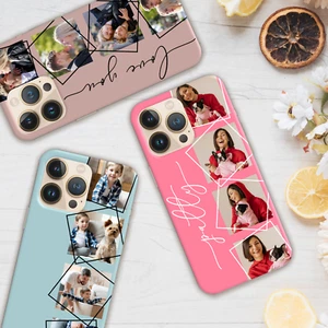 Personalised Phone Case Photo Collage Silicone Cover For iPhone 15 11 12 13 14 - Picture 1 of 20