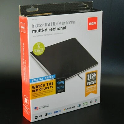 Antena RCA interior plana HDTV multidireccional 30 millas compatible con 1080 Voxx 2015 Foto 1 de 4