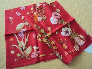 NWT - SALVATORE FERRAGAMO RED FLORAL SILK SCARF 34" X 34" - Picture 1 of 10