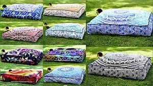 5 Pcs Large Mandala Floor Pillows Wholesale Lot Square Indian Cushion Cover 35" - Picture 1 of 12
