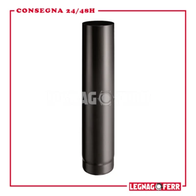 Tubo 75 Cm Per Stufe a Legna Nero Acciaio Pesante 2mm Spessore Apros T750