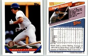 Monty Fariss 1993 Topps Inaugural Rockies Stamped #575 Rangers - Picture 1 of 1