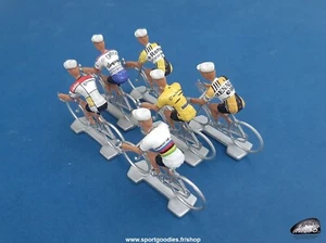 Lot de 6 cyclistes miniatures Bernard Hinault - Echelle 1/32 - Cycling figure - Zdjęcie 1 z 4